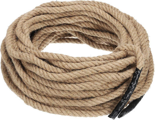 PATIKIL 1/2" x 165 ft Twisted Manila Rope Jute Ropes Natural Thick Jute Twine Burlap for Docks Railings Bundling Craft Tug of War Decorating