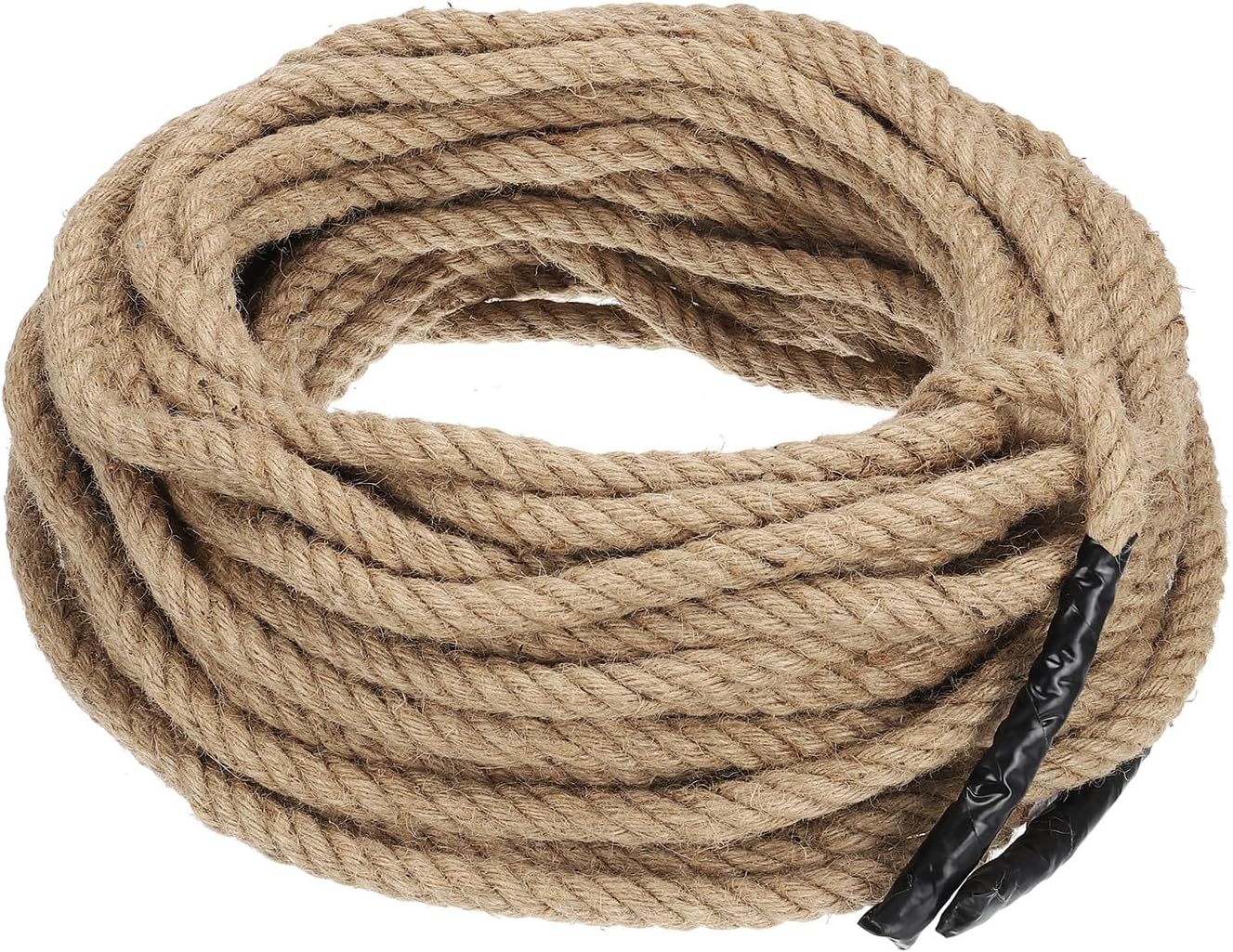 PATIKIL 3/4" x 100 Ft Twisted Manila Rope Jute Rope Natural Thick Jute Rope Twine Burlap Rope for Docks Railings Bundling Craft Tug of War Decorating
