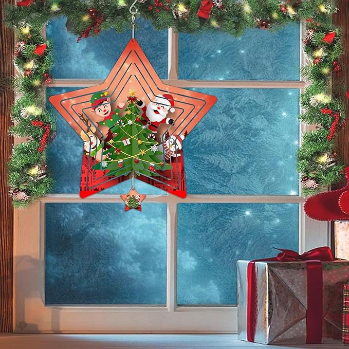 Sublimation Wind Spinner Blanks, 6 Pack 10 Inch 3D Aluminum Metal Hanging Wind Spinner Bulk for Garden Yard Outdoor, Window Porch Decoration for Heat Press Transfer DIY