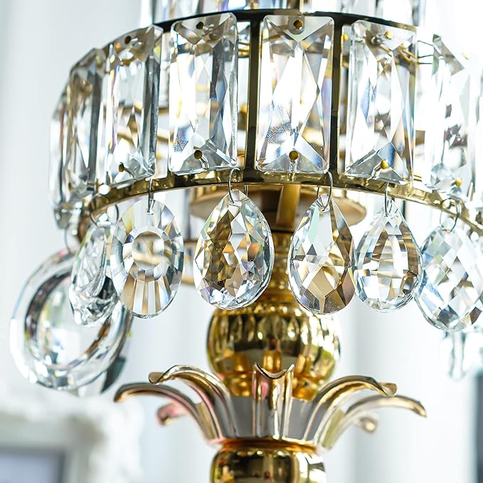 H&D 11pcs Clear Crystal Chandelier Lamp Lighting Drops Pendants Balls Prisms Hanging Glass Prisms Parts Suncatcher Home/House Decor