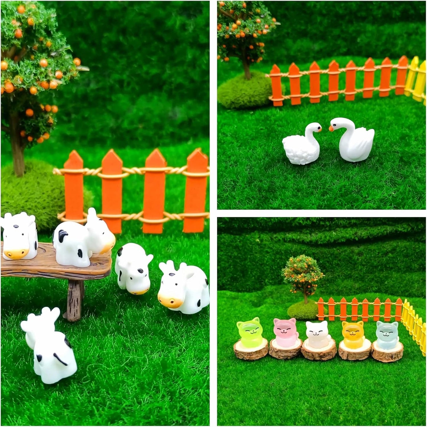 100 Pcs Mini Resin Animals Figures, Farm Tiny Plastic Animals Figurines to Hide Miniature Fairy Garden Decorations Accessories