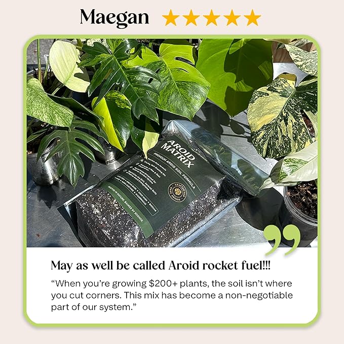 AROID Potting Mix/Premium Soil for Monstera, Philodendron, Alocasia, Anthurium – Chunky, Optimally Aerated Soil – Organic & Ready to Use – Supercharges Root and Foliage Growth (8 QTS)