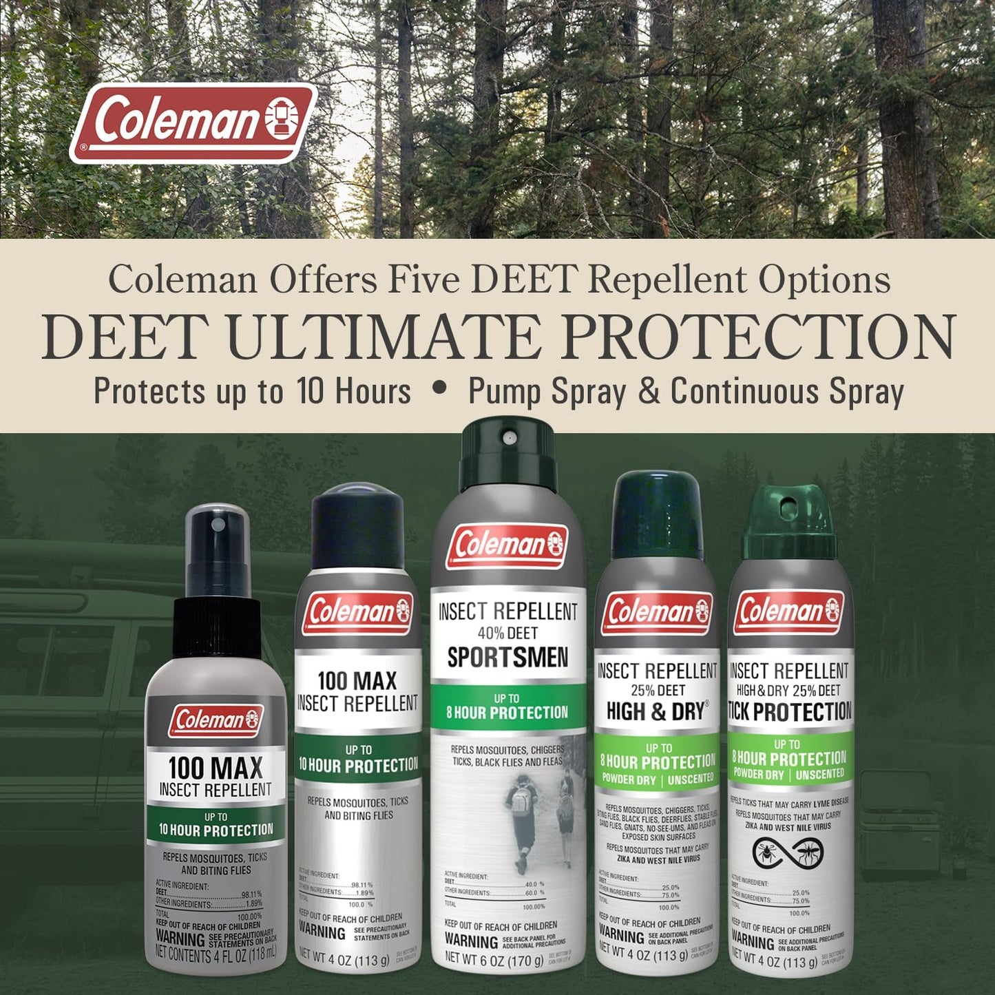 Coleman DEET Insect Repellent, 40% Deet Bug Repellent 6 oz. aerosol