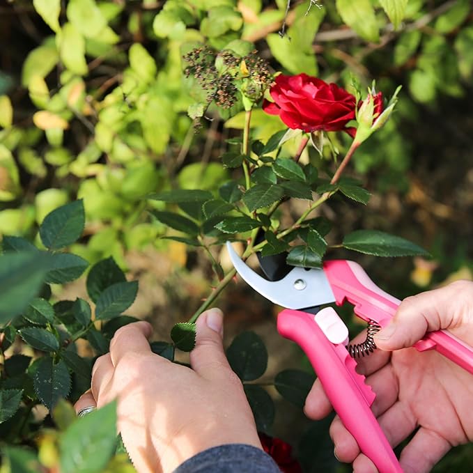 Fiskars Floral Pruning Shears, Gardening Gifts for Women, Plant Cutting Scissors for Deadheading, Rose Petal Pink