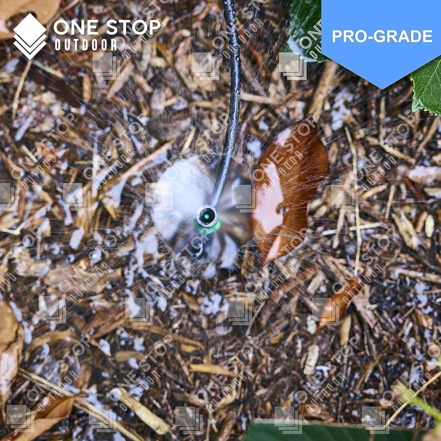 (50-Pack) - 1/4" Inch 360 Degree Drip Emitter On 6" Stake Sprayer Adjustable Flow 0-20 GPH, Fits 1/4 (4-6mm) Irrigation Tubing - Micro Bubbler Drippers for Drip Irrigation (50 Pack Dripper on Barb)