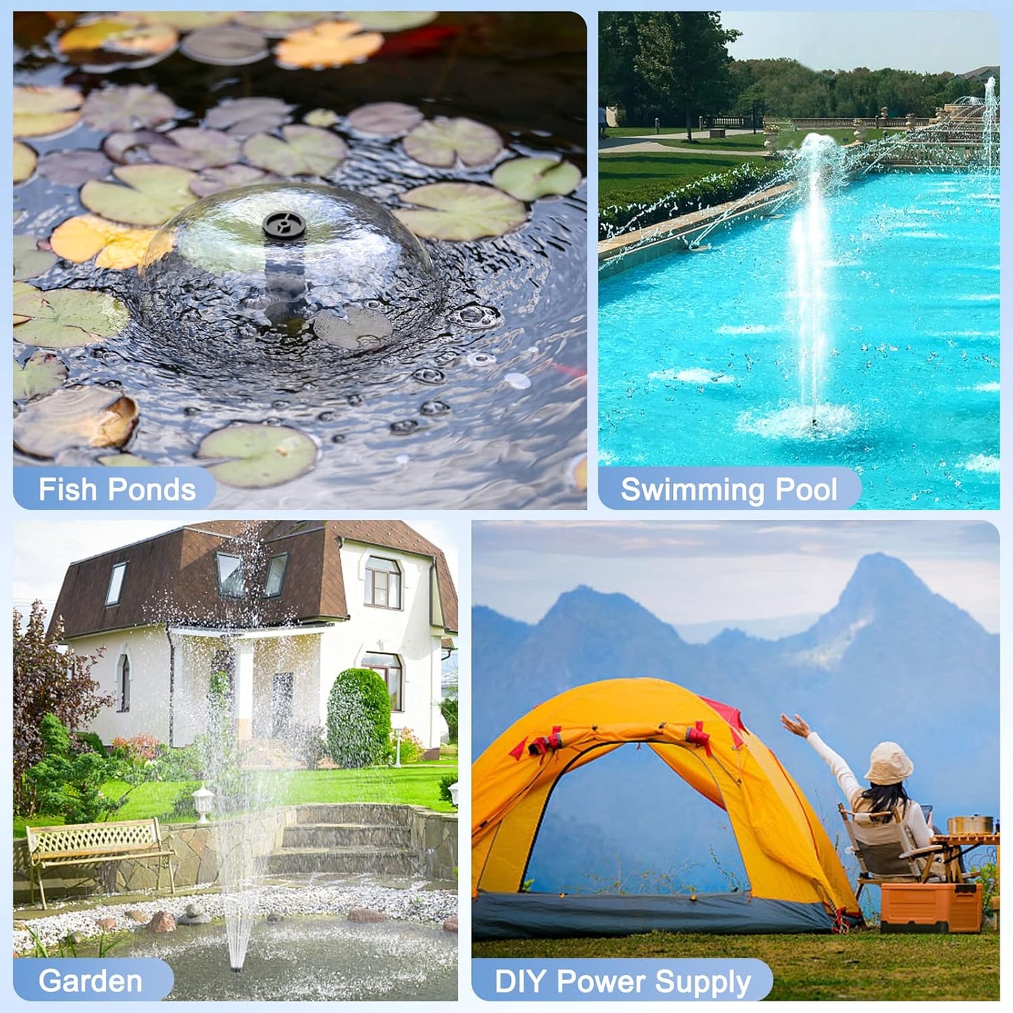 Antfraer 25W Solar Fountain Pump, Solar Pond Pump 410GPH+ Adjustable Flow, Solar Fountain with 6.6FT Tubing for Garden,Ponds,Fountains,Waterfalls