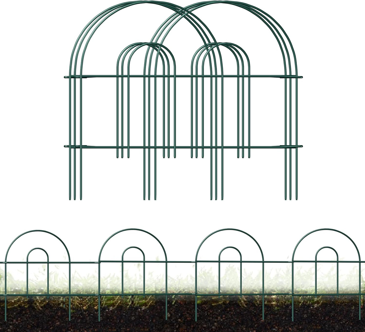 Decorative Garden Folding Border Fence, Metal Wire Edging Flower Fence Panel 18in X20ft Outdoor Patio Landscape