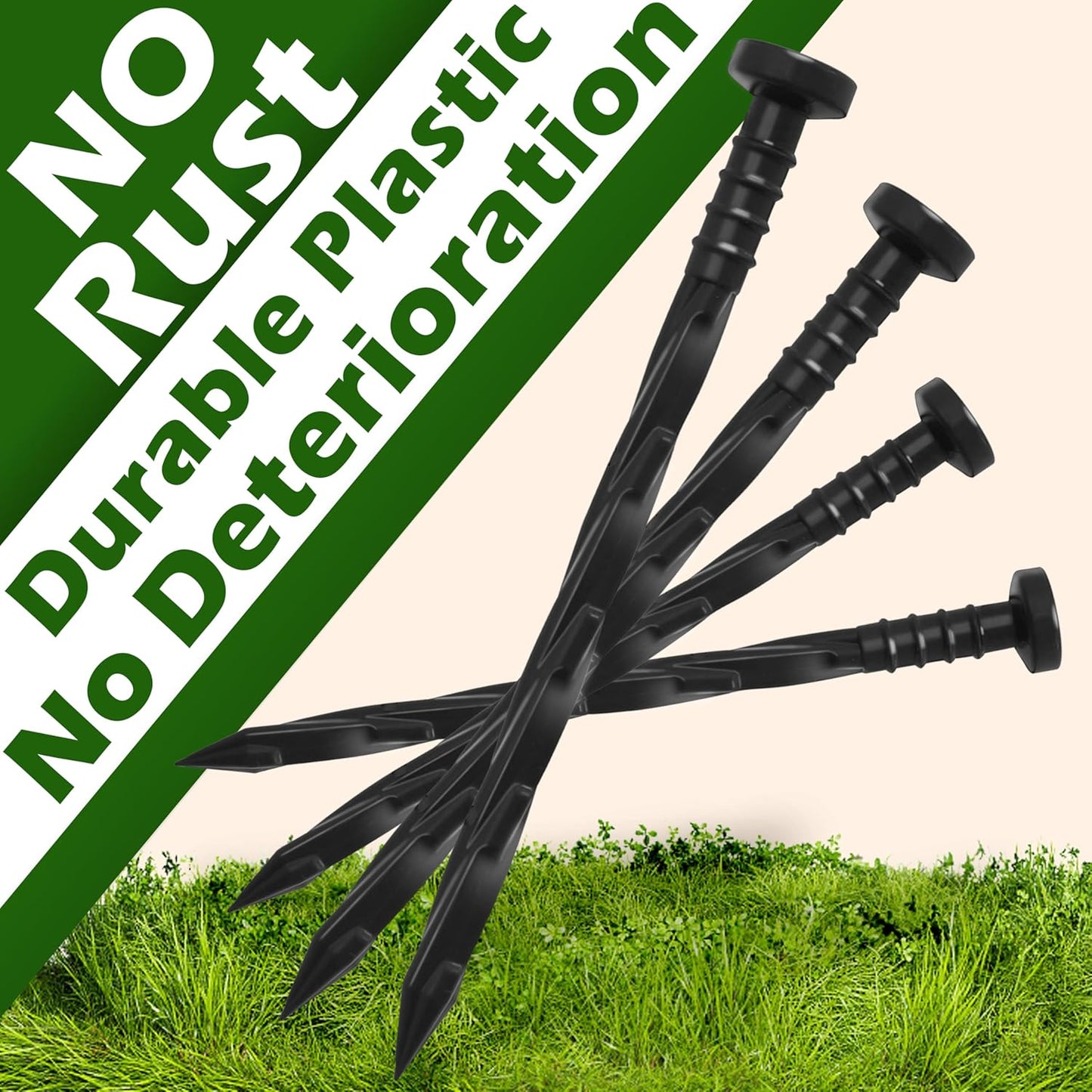 Gardzen 100 pcs Landscape Edging Anchoring Spikes, 6 inches Yard Lawn Paver Edging Stakes for Weed Barrier, Garden Fence, Artificial Turf