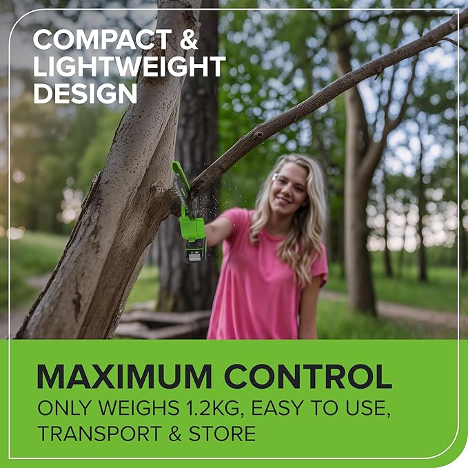 Greenworks 24V 6in BL Pruning Saw w/Auto Oiler, (1) 2.0Ah Battery & 2A Adapter Charger