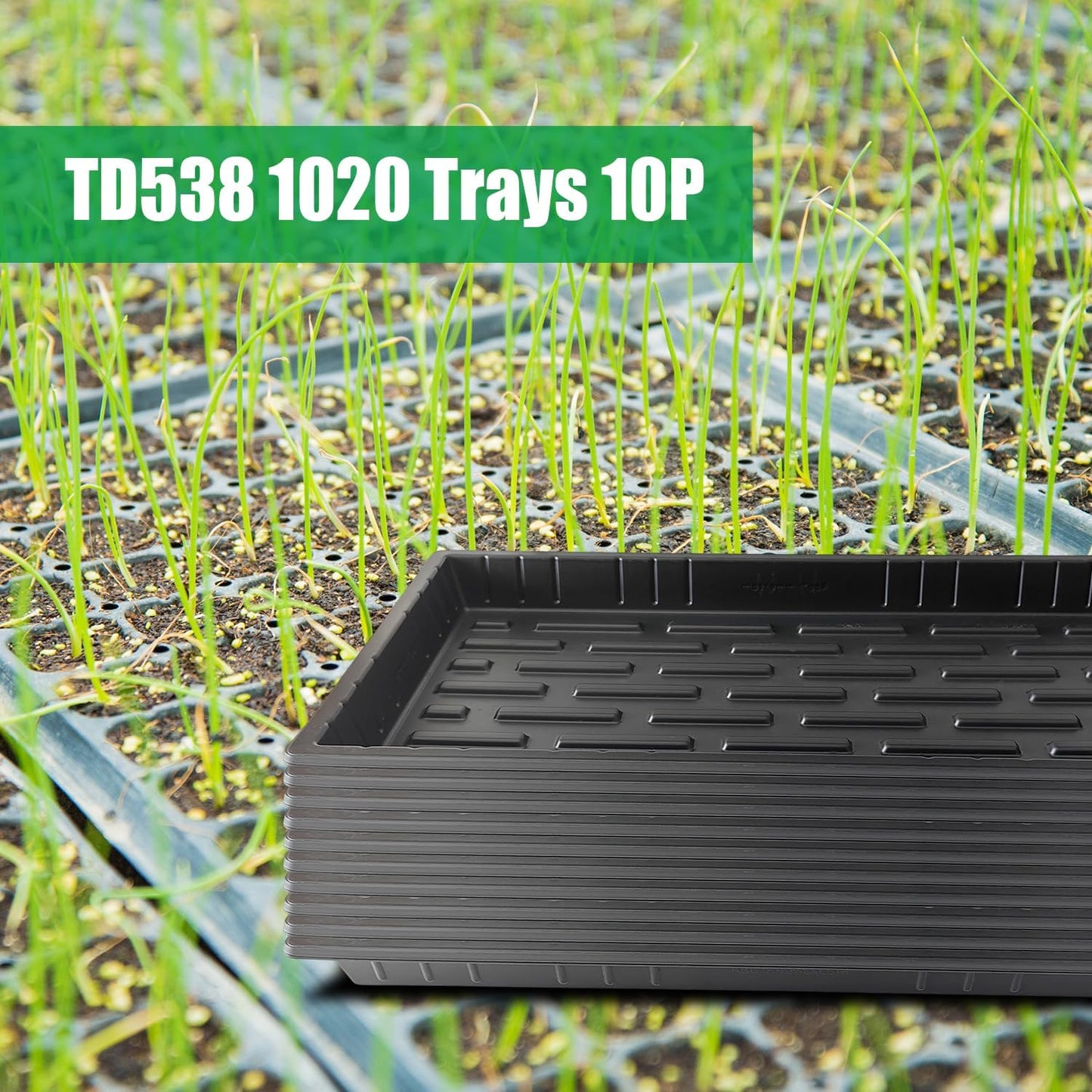 10 Pack 1020 Seed Starter Trays and 10 Pcs 72 Cell Plug Trays, Thick Durable Seedling Plastic Nursery Tray for TD538 1020 Tray Germination (10 Sets)