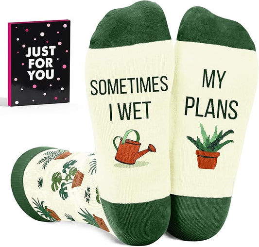 Gardening Gifts for Women - Funny Socks for Plant Lovers, Unique Blue Presents for Christmas Gifts and Birthday