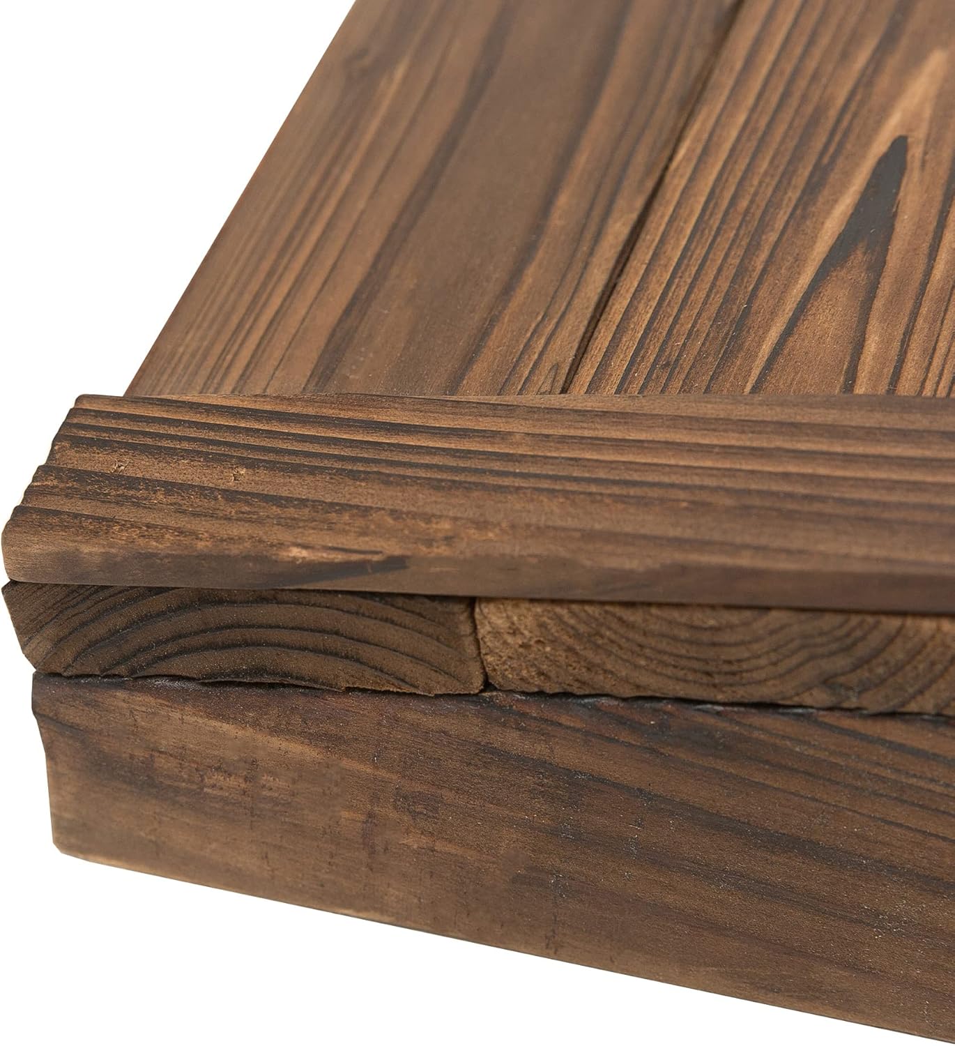 Outsunny 3.3ft Wooden Garden Bridge Arc Footbridge with Half-Wheel Style Railings & Solid Fir Construction, Stained Wood