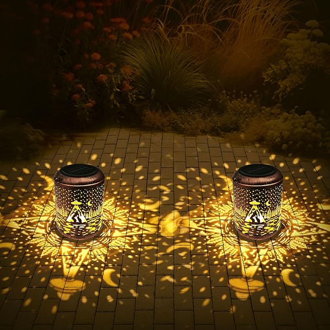 Bigfoot Solar Lanterns Outdoor Waterproof Hanging Lights UFO Sasquatch Gifts for Men Women Metal Decorative LED Lanterns for Yard Patio Lawn Tabletop Pathway Landscape Garden Decor 1 Pack