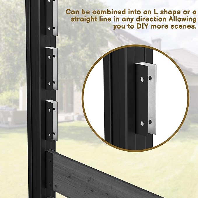 MUPATER 5ft H×3.3ft W No-Dig Wooden Privacy Screen-Dual-Use Design,Ideal Outdoor Privacy Barrier for Hard Surfaces & Soil,Durable Aluminum Post,Suit for Concealing Trash Bins, AC Units, Gray(1 Panel)