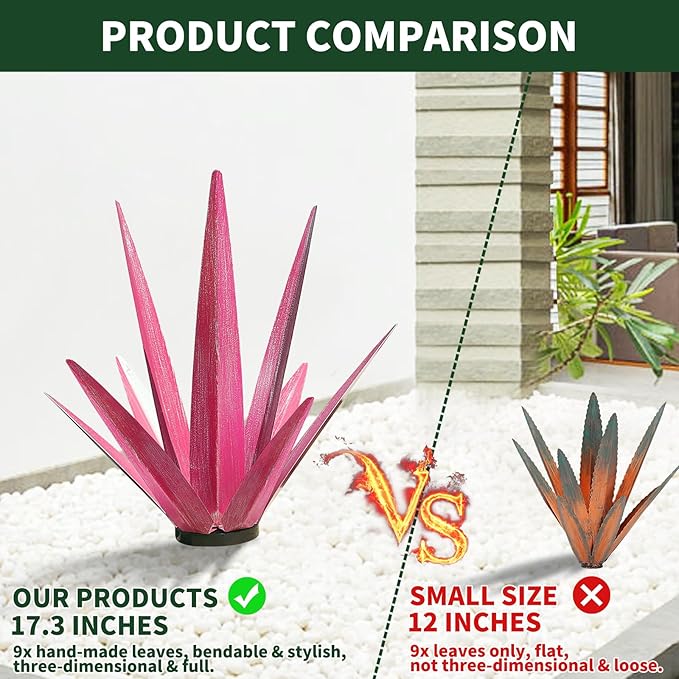 Large Tequila Rustic Sculpture, Metal Yard Art, Metal Agave Plants Outdoor Decor, Agave Metal Plants for Yard