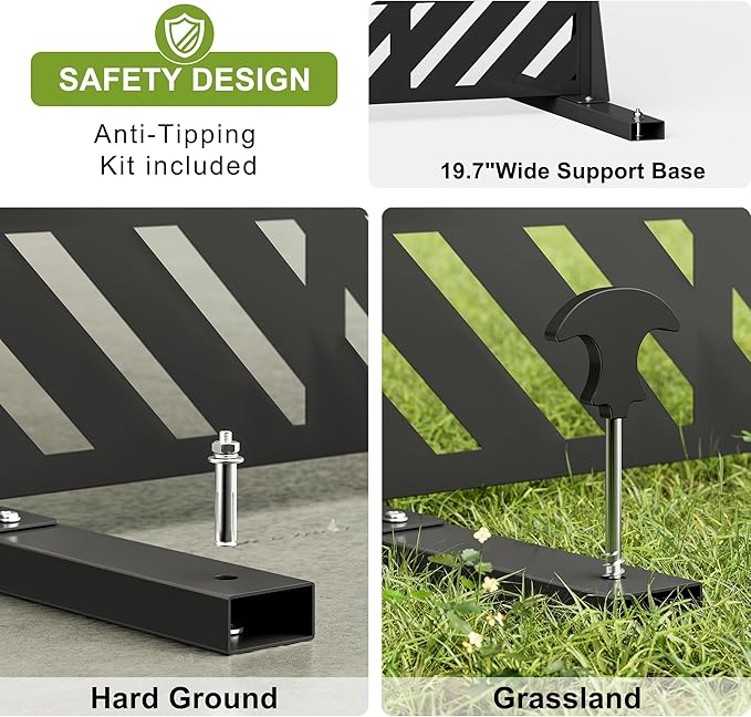 Metal Privacy Screen for Outdoor Freestanding Privacy Screens, 72" H x 44" W Decorative Privacy Wall Panels with Stand, Patio Balcony Screens for Outside Outdoor Divider Deck Porch Garden and Indoor