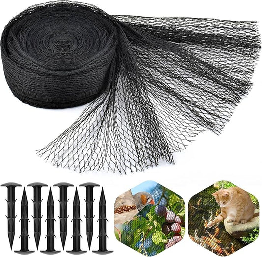 PACETAP Pond Netting Kit 10 x 10 Ft for Leaves, Heavy Duty Koi Pond Cover, Pool Protective Cover Netting with Stakes Protecting Koi Fish from Birds, Cats, Predators