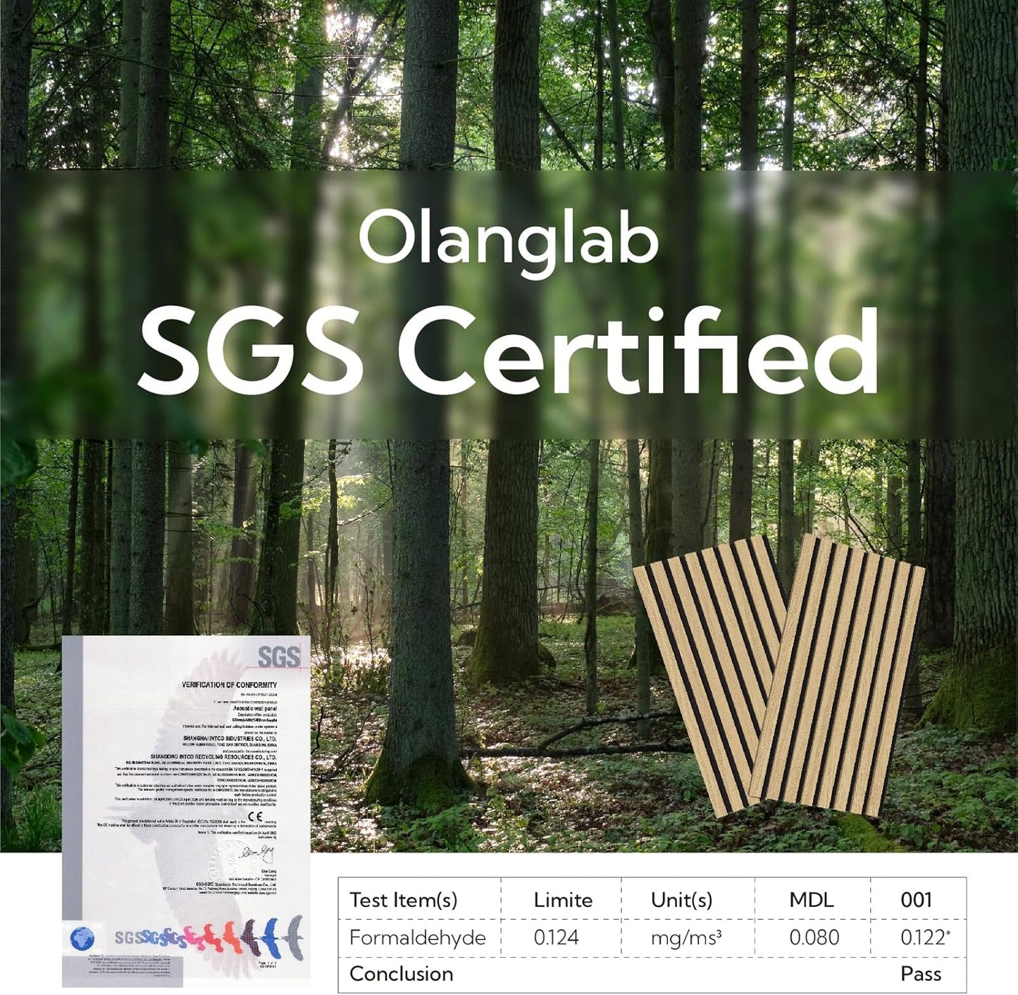 Olanglab Wood Slat Wall Panels 4 Pack, Wooden Acoustic Wall Panels, 94.5"x12.6" Each 3D Wall Panels for Interior Wall Decor (Warm Oak-Extendo Trio)