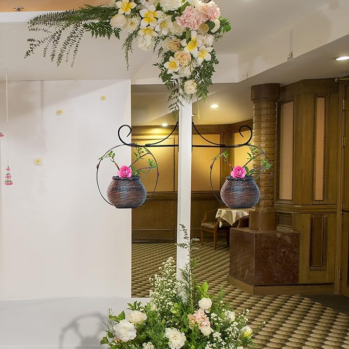 Simply Style Metal Hanging Plant Brackets 10inch, Pack of 2, Wall Mount Plant Hangers, Planter Hooks for Flower Baskets, Bird Feeders in Corridor/Patio/Porch/Garden