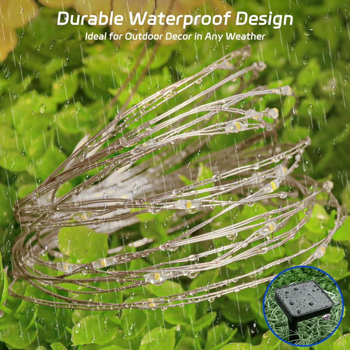Solar Fairy Lights Green Outdoor Waterproof,16.4ft 50LED Solar String Lights Green for Outside 8 Modes 2 Packs for Patio Backyard Garden Deorations Green
