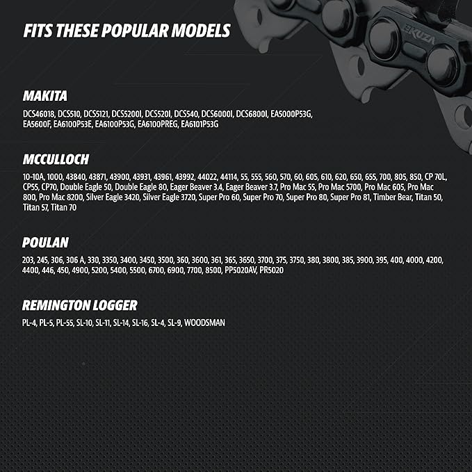 20 Inch Chainsaw Chain 3/8" Pitch, 050" Gauge, 70 Drive Links, German Steel - 72LPX70CQ Fits Echo CS-590 TIMBER WOLF/CS-4400, Poulan PR5020, McCulloch and More (3 Chains)