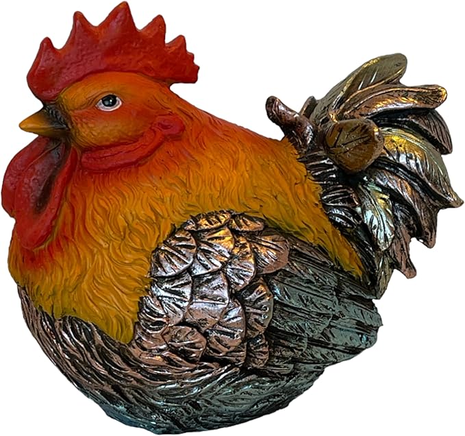 Rooster Garden Statue Quietly Holds a Hidden Key Outside for Your House or in Your Kitchen for Your Car