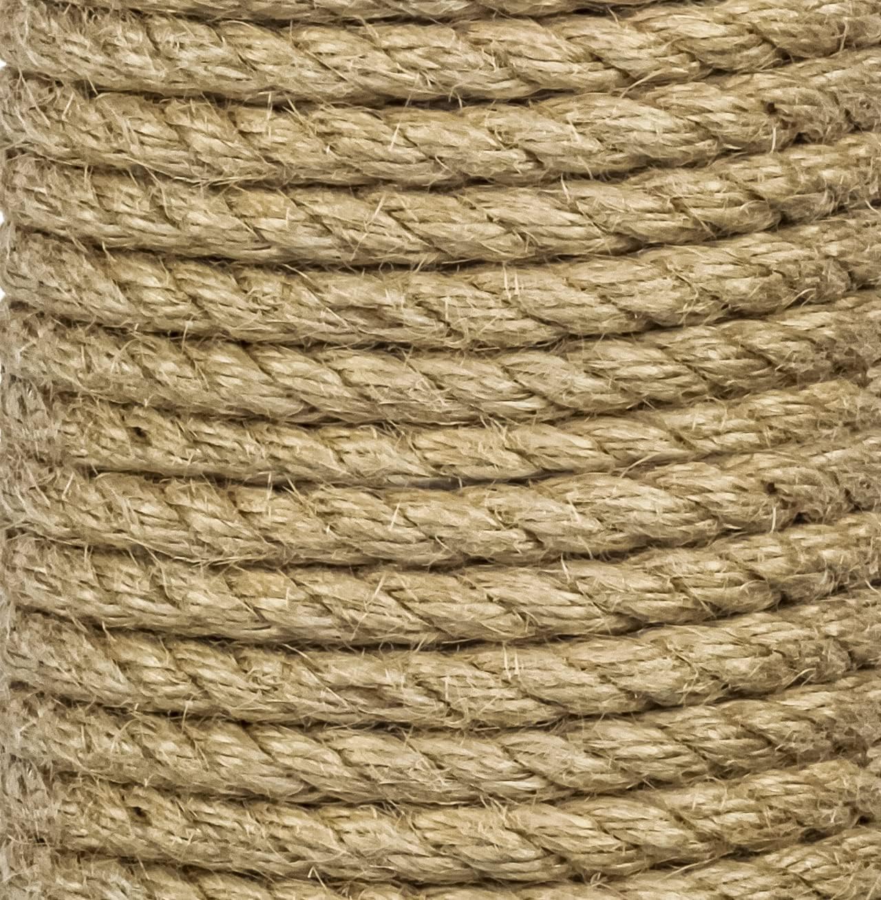 Premium Quality Natural Jute Rope 6MM (1/4 Inch 600 FT), Smell Free, Crafts, Cat Scratching, Home Decor, Biodegradable, Hemp Sisal Manila, Crafts, Decoration, Camping, PET Friendly - Handmade DIY…