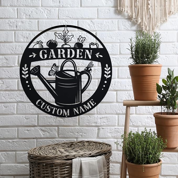 Personalized Garden Signs For Gardeners - Custom Metal Garden Sign, Outdoor Garden Signs Personalized with Name, Hanging Garden Sign, Mother Day Grandma Sister Gifts