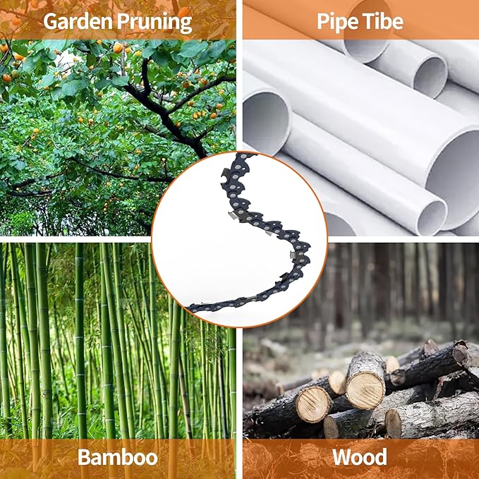 3Pcs 16 Inch Chainsaw Chain, 3/8" LP Pitch .043" Gauge 55 Drive Links,Replacement Chains for Portable Mini Chainsaw, Guide Saw Chain for Chainsaws (16"-55DL-3/8"LP .043"-3pcs)