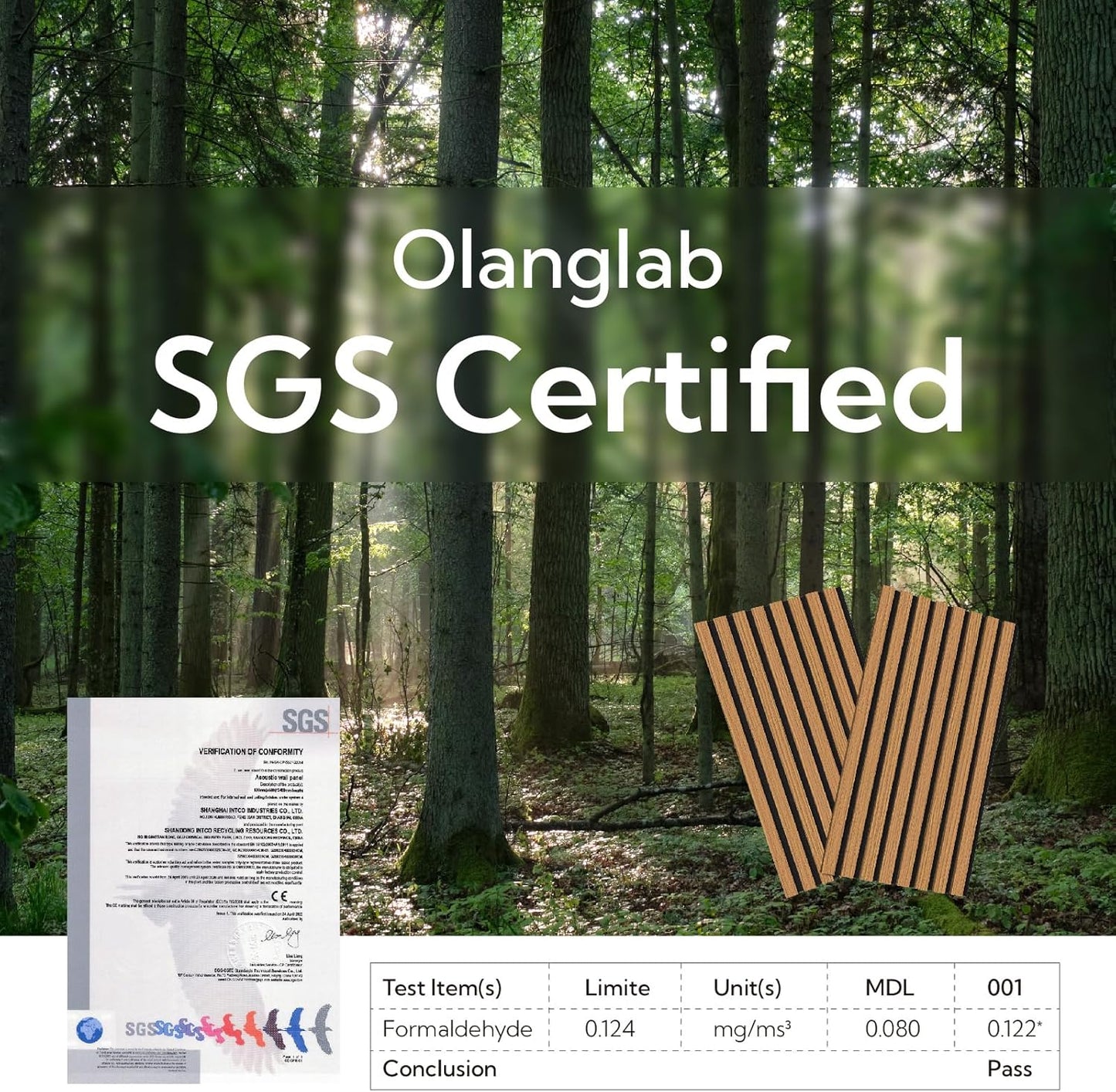 Olanglab Wood Slat Wall Panels 4 Pack, Wooden Acoustic Wall Panels, 94.5"x12.6" Each 3D Wall Panels for Interior Wall Decor (Cherry Toned-Extendo Trio)