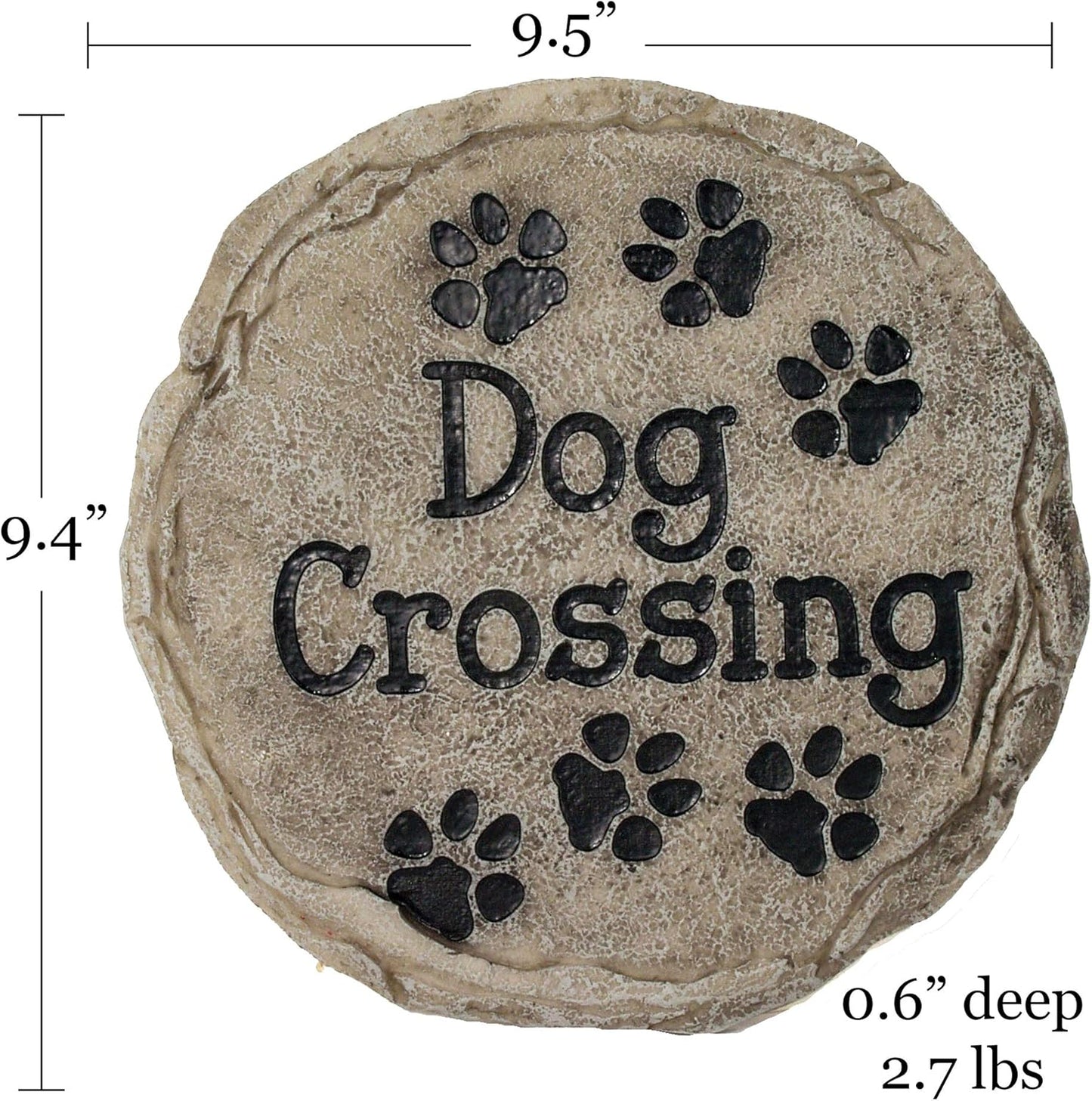 Spoontiques - Garden Décor - Dog Crossing Stepping Stone - Decorative Stone for Garden