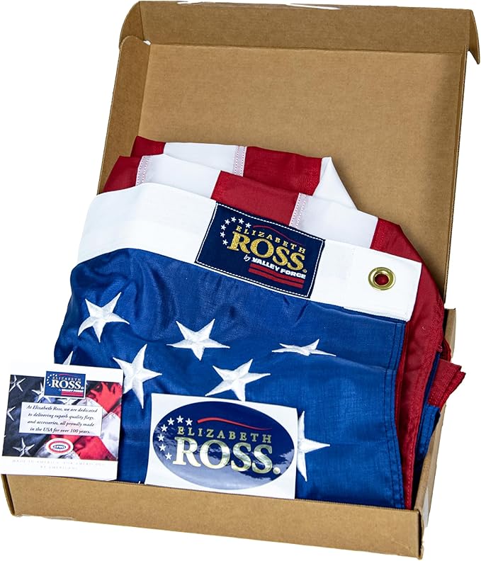 4’ x 6’ Elizabeth Ross American Flag with Embroidered Stars