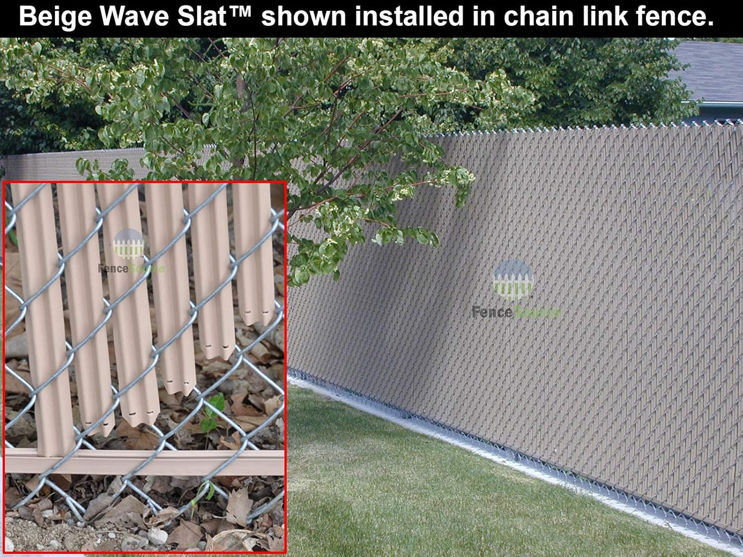 Wave Slat (9 Colors) Single Wall Bottom Locking Privacy Slat for 4', 5', 6', 7' and 8' Chain Link Fence (7 ft, Redwood)