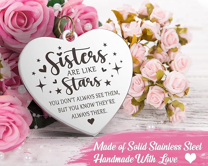 Sisters Gifts from Sister for Sister from Brother, Best Sister Gifts Unique Sister Birthday Gifts for Sister in Law Soul Sister, Moon Crystal Suncatcher for Window Hanging Decor