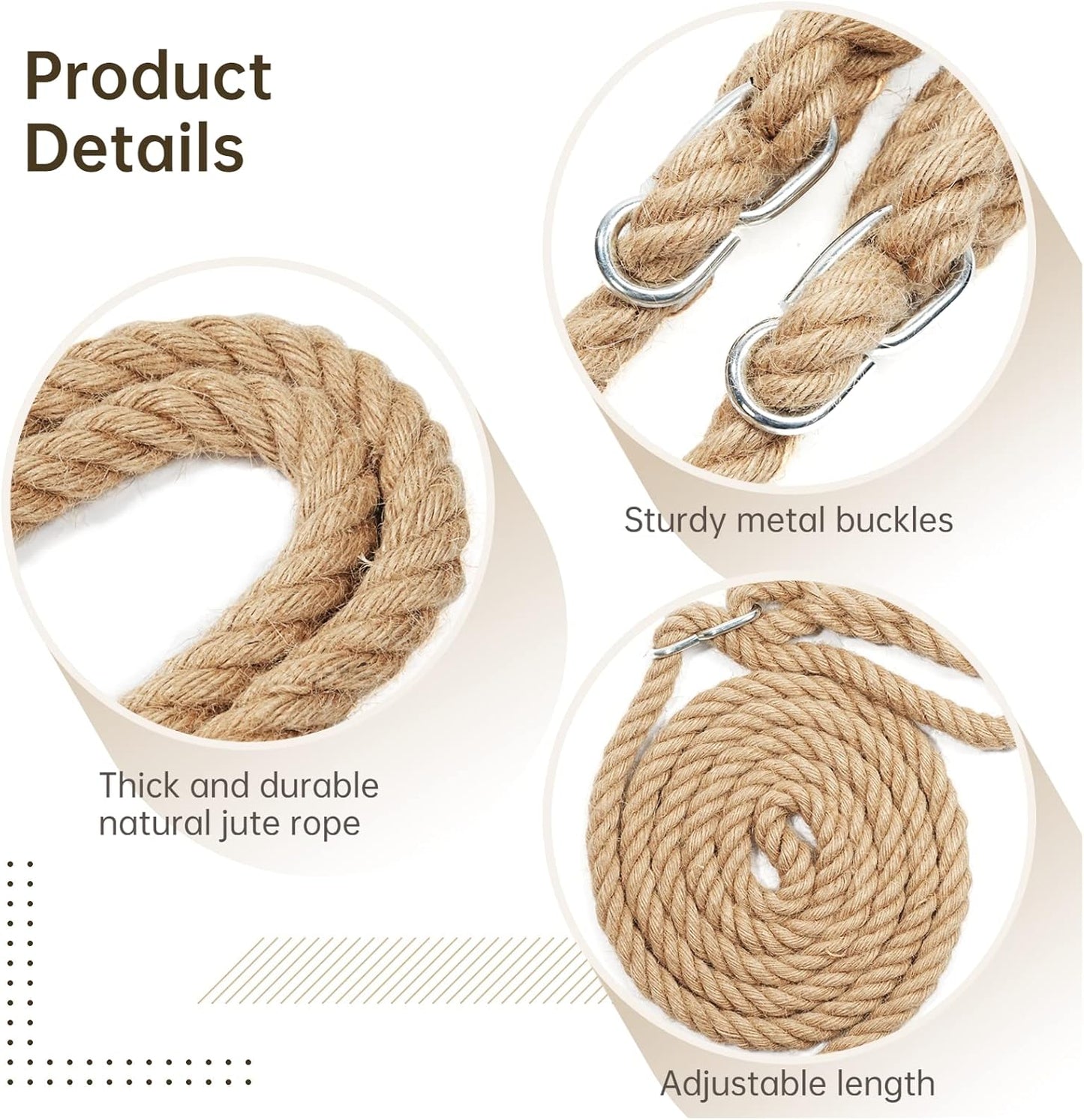 Wooden Tree Swing,500lbs Load Capacity Wooden Swing for Adults & Kids,Adjustable Height,Waterproof Hanging Swing Seat for Indoor,Outdoor,Backyard,Garden,Playground (Adult)