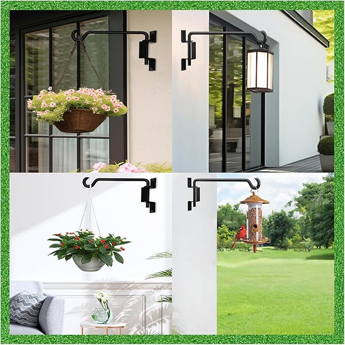 Plant Hanger,Swivel Plant Hanger,Hanging Plant Hooks,Plant Hangers Outdoor,Plant Hanger Indoor,Plant Hanger Bracket,Plant Hooks,Plant Wall Hanger,Rotatable Design,12 Inch 4 Pack