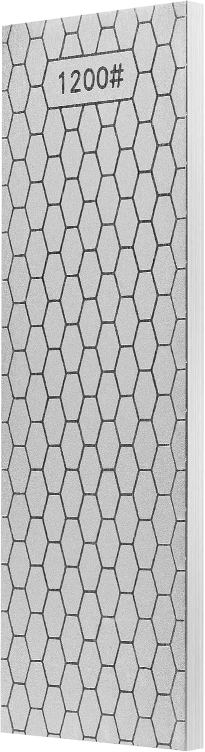 S SATC Diamond Sharpening Stone 2 Side Grit 400/1200 Diamond Plate Honing Stone 8-inch Hone Sharpener White