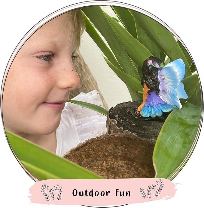 WILD PIXY Indoor Fairy Figurine – Miniature Fairy for Gardens, Ornaments, or Cake Toppers, Fairy Garden Decor and Accessories, Premium Resin, Designer Gift Box with Poem Card