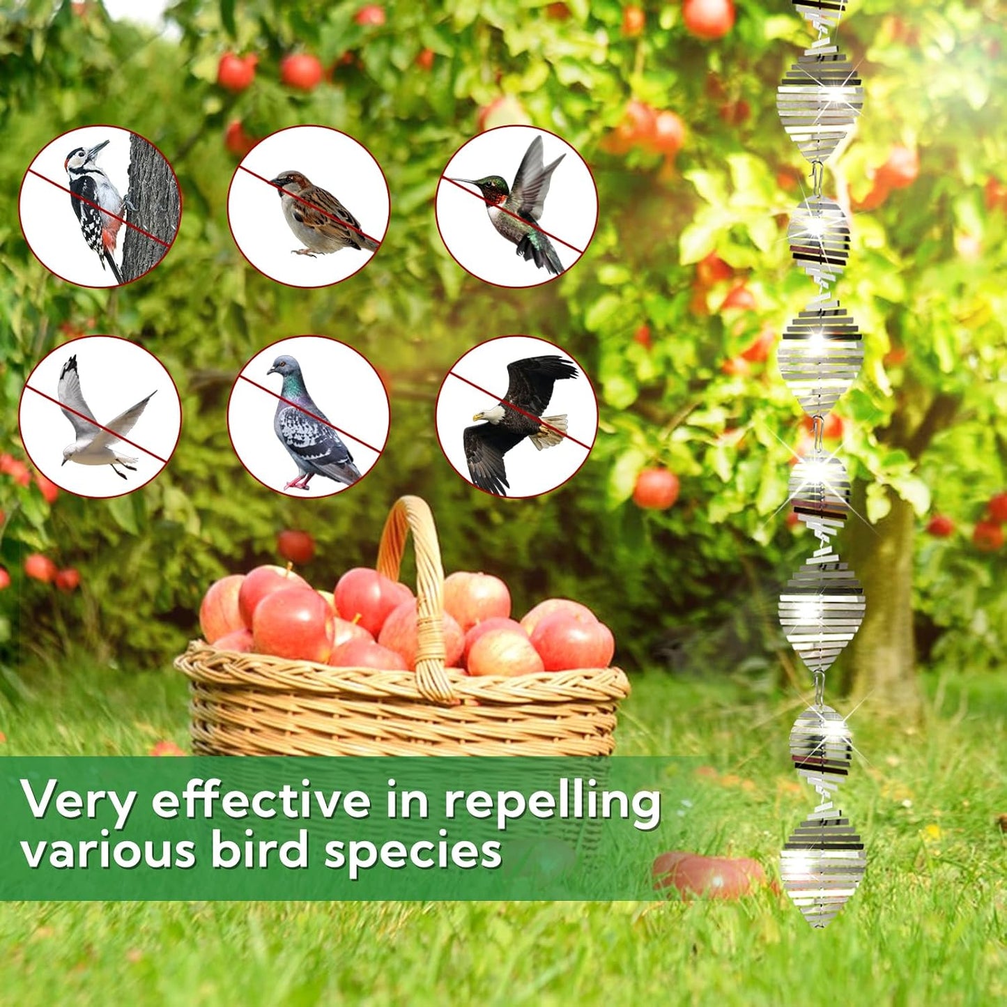 16Pack Metal Bird Reflector, Shining Windmill for Outdoor Garden Decoration, Preventing Fear Birds from Approaching Fruit Trees Outside The Courtyard Porch