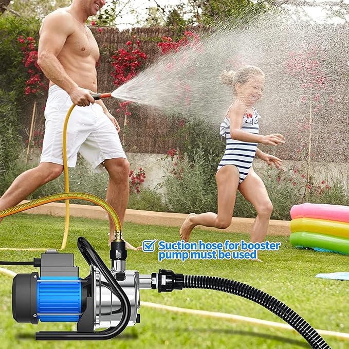 1.6 HP Portable Water Transfer Pump 1500 GPH Electric Shallow Well Pump Garden Booster Pumps for Draining Irrigation Lawn Farm Water Removal