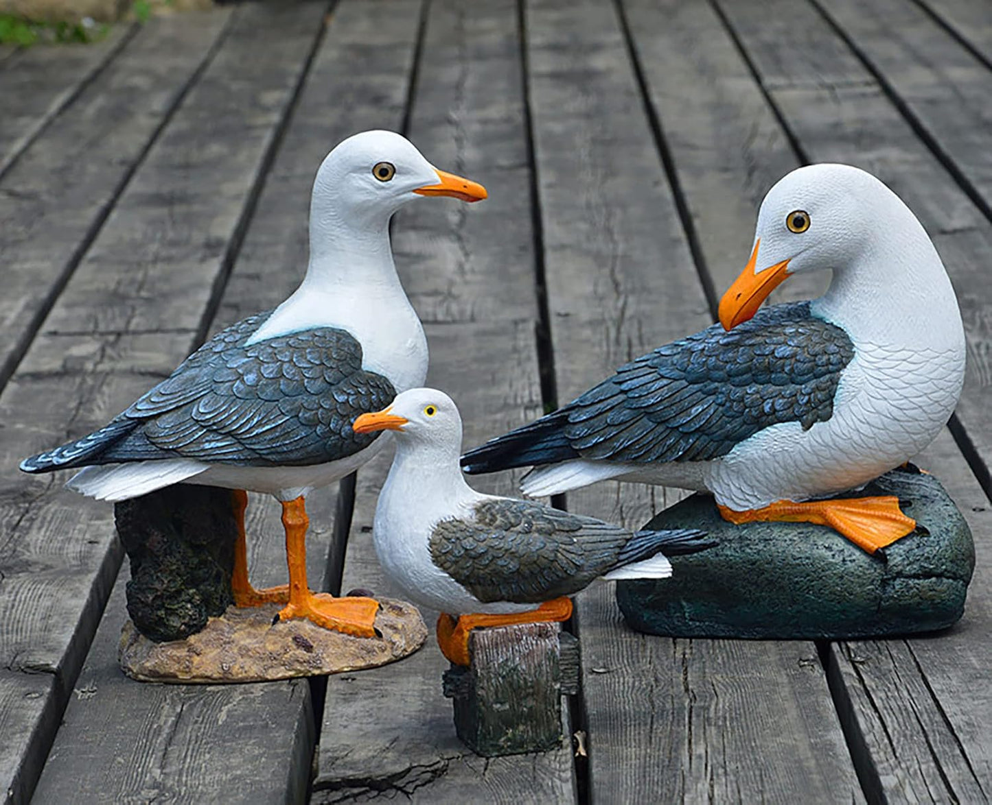 coolboy Real Seagull Figurine,Garden Bird Statue -Seagull Décor Birds Figurines Ornaments - Best Indoor Outdoor Statues Yard Art Figurines for Patio Lawn House