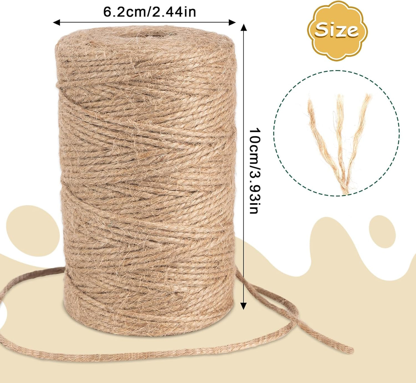 Garden Twine, 394 Feet 2mm Jute Twine, Baling Plant String for Climbing Plants,Tomatoes, Crafting Floristry 120-meter Natural Hemp Rope, 2mm