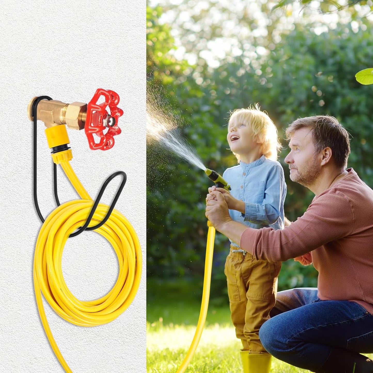 Garden Hose Holder Water Hose Storage Hook Hose Hanger,304Stainless Steel Solid Hose Hook Holds Up to 50Ft Hose Perfect for Garage, Garden, Tool Room(Chrome 1pcs)