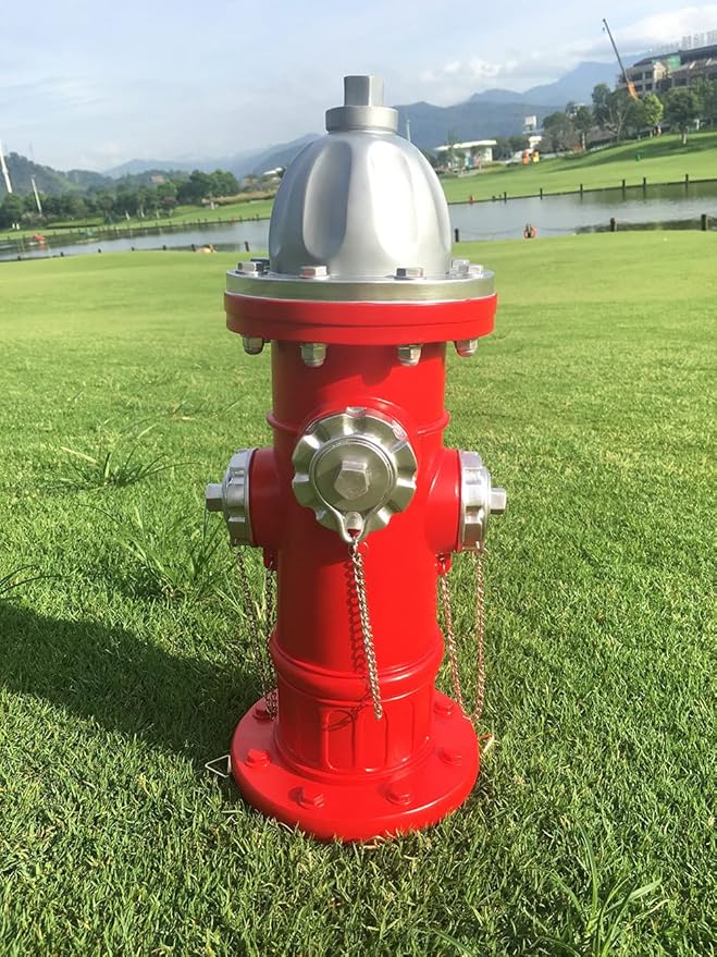 Fake Fire Hydrant for Dogs to Peed on, Dog Fire Hydrant Pee Post, 17.5" Backyard Decor Outdoor Statues Firefighter Gifts for Men (17.5")