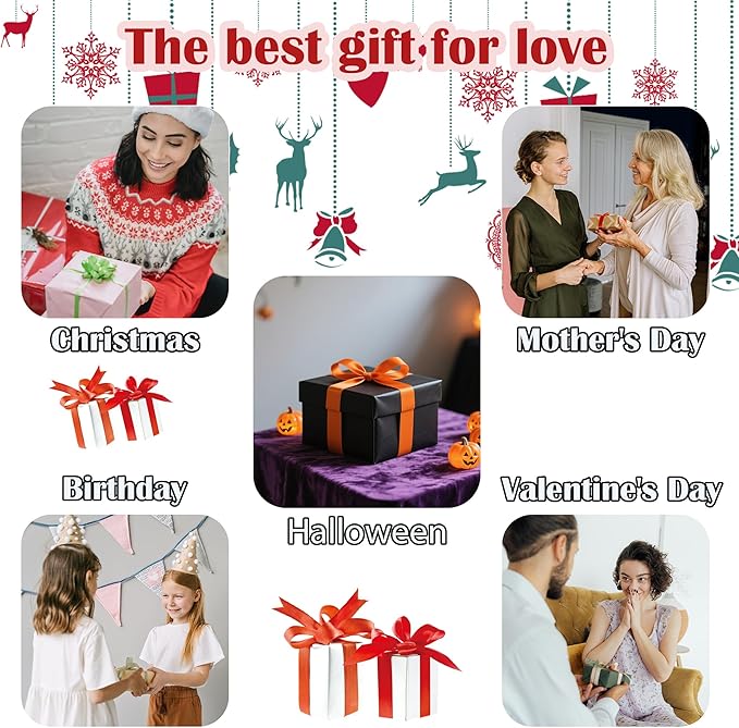 Stained Glass Window Hanging 4 Pcs Set Ocean Waves 7.8" - Blue and White Sea Suncatcher Door Garden Sun Catcher Decor Birthday Christmas for Mom Woman Nana Men