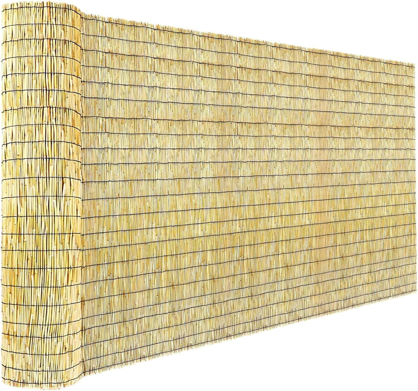 Bamboo Reed Fencing, Natural Bamboo Screens Outdoor for Patio, Decorative Balcony Privacy Screen Reed Fence Rolls Curtains for Garden Backyard, 3 x 10 FT