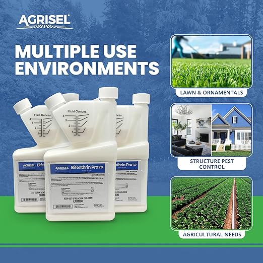 Bifenthrin Pro 7.9, Insect Control, Safe for Plants & Crops, Insecticide, Effective Against 125+ Insects, Includes 3-Pack of Agrisel Protective Gloves, 32 Ounces