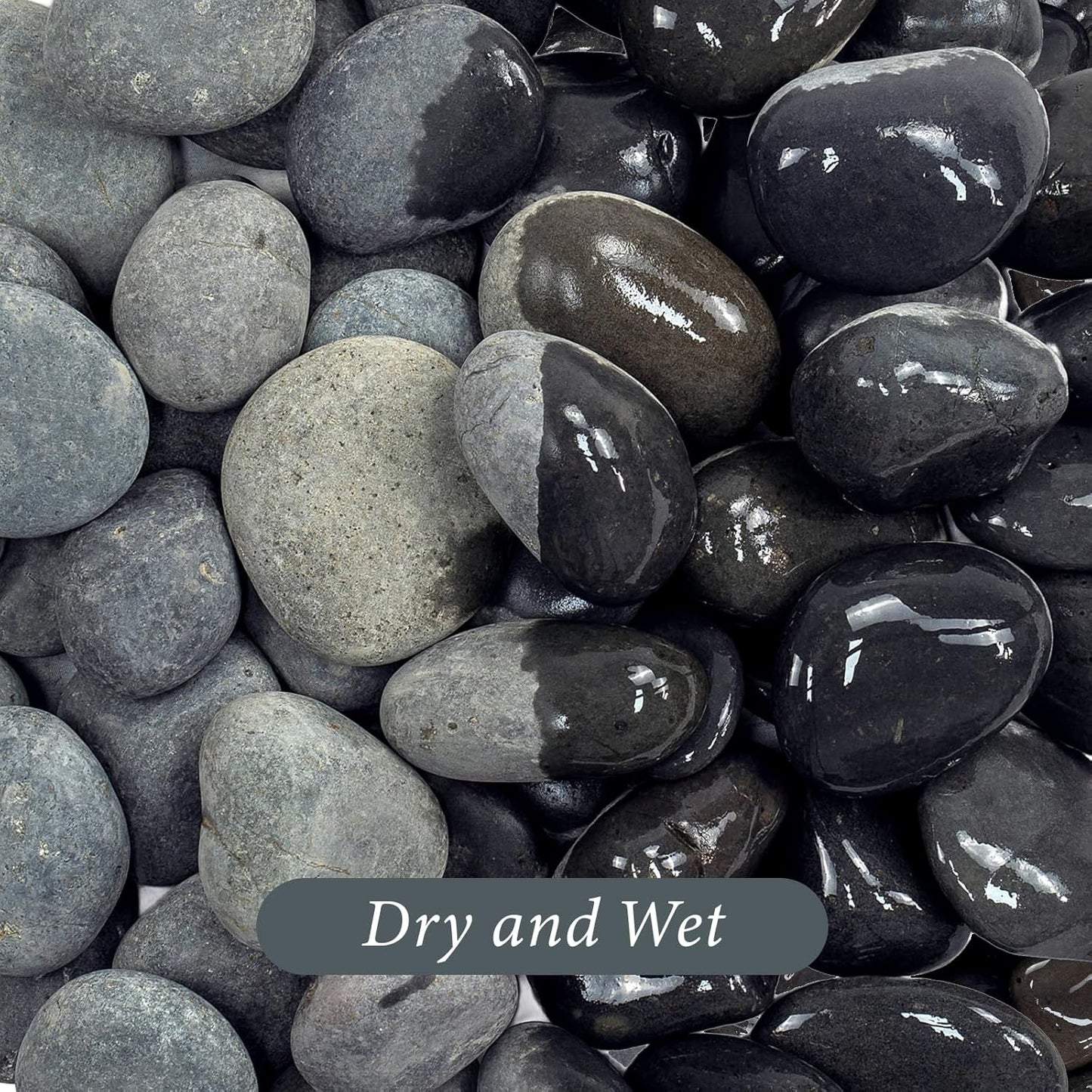 River Rocks for Landscaping, 40lbs Aquarium Rocks, 2-3 Inch Black Pebbles for Indoor Plants, Natural Stones for Garden Paving Plant Rocks Crafting Walkways