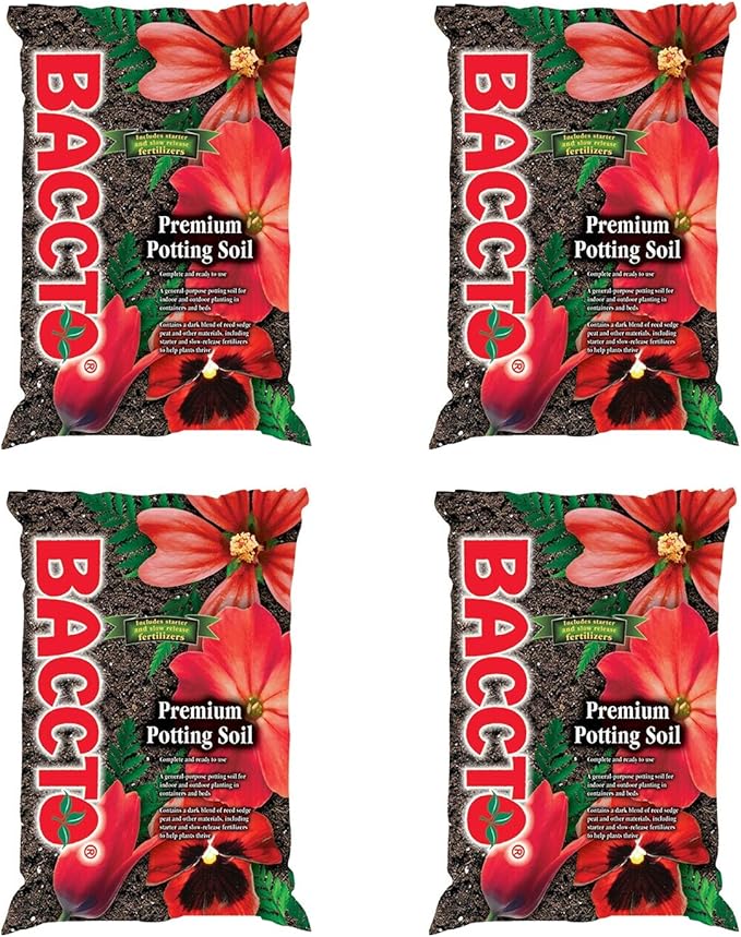 Michigan Peat General All Purpose Potting Soil with Perlite for Indoor Outdoor Pots, Planters, Raised Bed, and Container Gardening, 50 Pounds (4 Pack)