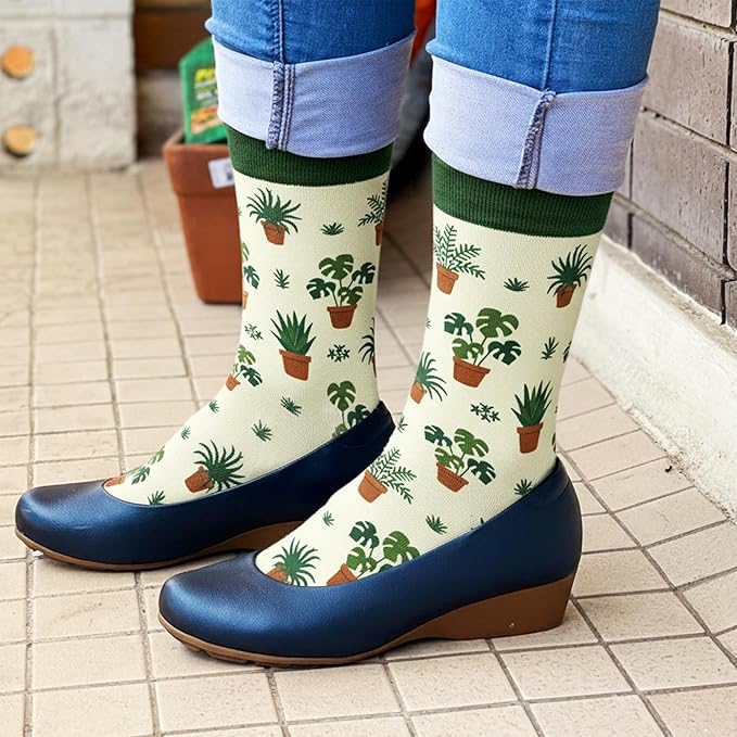 Gardening Gifts for Women - Funny Socks for Plant Lovers, Unique Blue Presents for Christmas Gifts and Birthday